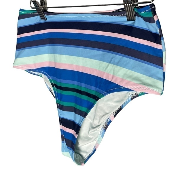 Aerie Small Medium Swimsuit High Neck Bikini Stripe Vacation  Beach Outfits Swim - Picture 10 of 13
